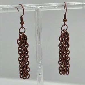 Cooper Chain Tassel Earrings.